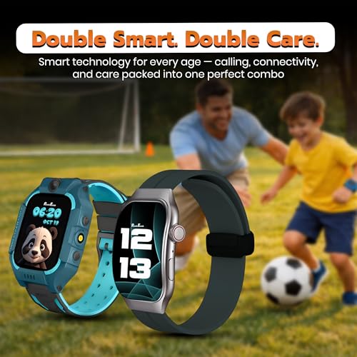 Image of PunnkFunnk Smart Watch & Kids Calling Smart Watch Combo, 1.83 inch HD Fitness Watch with Bluetooth Calling + Kids Camera Smartwatch with Games, Heart Rate, SpO2, Sleep Monitor, Boys & Girls