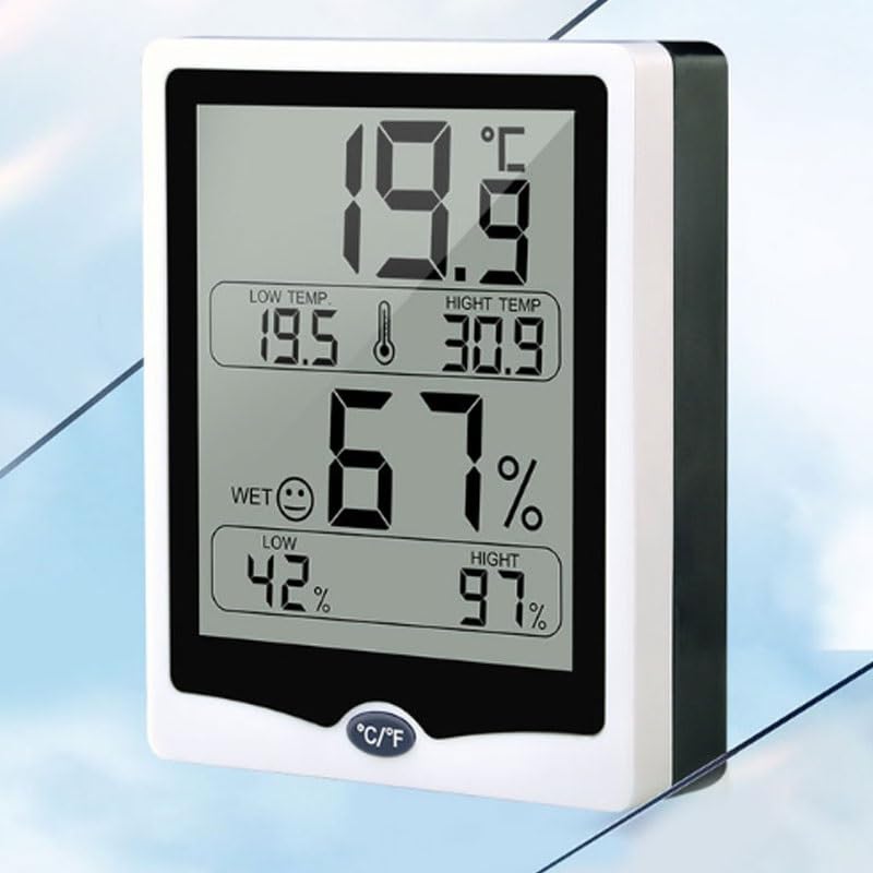 ABS Electronic Large Screen Display Memory High Low Thermometer Humidity