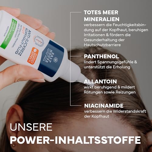 Salthouse Totes Meer Therapie Anti-Juckreiz Kopfhaut-Fluid Akut, beruhigende Leave-on-Pflege ohne Ausspülen, mit Panthenol & Niacinamid, bei Kopfhautjucken, vegan 75ml