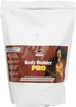 Horse Weight Gain Supplement Pennwoods Body Builder Pro, 49% Fat High Calorie Formula with Whey Protein, Builds Topline, Muscle & Condition, Ideal for Hard Keepers, 4 lb