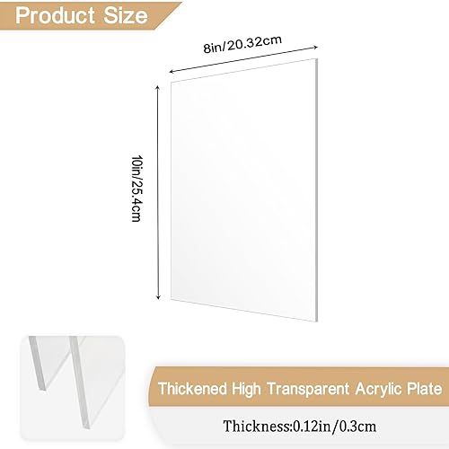 Miniatura 2 de ADTDA 4 hojas acrílicas de 18 pulgadas de grosor (0.118 in), plexiglás fundido transparente de 24 x 36 pulgadas con papel protector para letreros de