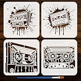 4 pochoir à bande magnétique:vous recevrez 4 modèles créatifs à thème graffiti creux avec 1 pinceaux en plastique. Le modèle présente 4 style de motif de bande magnétique graffiti, les designs uniques vous inspireront sûrement. Nos pochoirs sont adaptés à la décoration pour une décoration intérieure DIY facile, ajoutez une touche de couleur à votre maison.