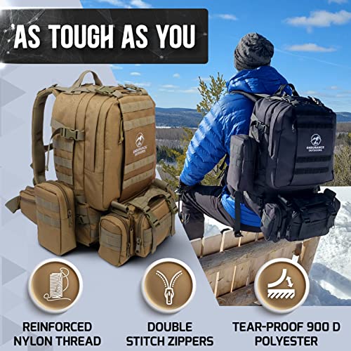 Endurance Outdoors Heavy Duty Tactical Backpack, Molle Design, Edc Bugout Bag For Camping, Hiking, Hunting, Army Style Go Bag #TOP1