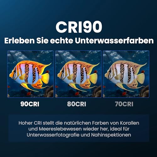 Sofirn SD11 Tauchlampe, 5000LM, CRI 90, Wiederaufladbare Taschenlampe mit 660NM Rotlicht, 3000K-6500K, USB-C, IPX8, mit 1/4\-Gewinde und Sicherungsschlaufe, für Unterwasserfotografie, Angeln