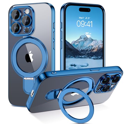 Coque iPhone 15 Pro antichoc transparente à bords bleus pour un quotidien connecté et fluide