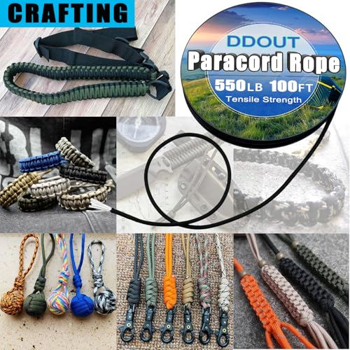 DDOUT 550 Paracord 100 Pés, 4 Mm De Espessura, Corda De Paraquedas Tática Para Escalada, Acampamento