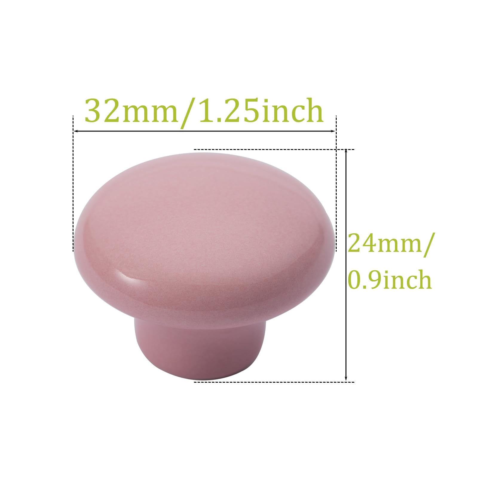 NAKUPENDA 6Pcs Furniture Ceramic Knobs Round Ceramic Cupboard Drawer Knobs Ceramic Handles with Screws for Children's Room Kitchen Cupboards Bookshelf (Light Pink) - Image 4