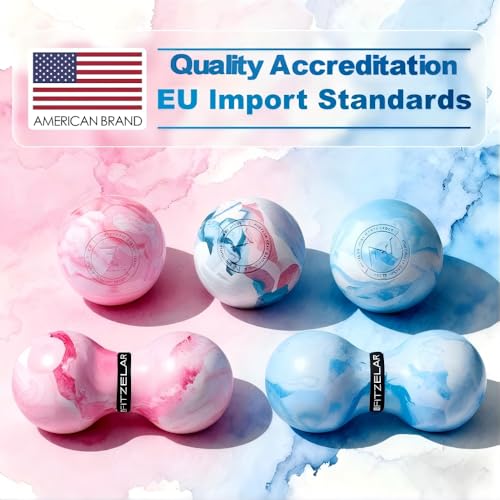 Image of FITZELAR Massage Lacrosse Balls for Myofascial Release, Quality Certification, Massage Deep Tissue for Back and Shoulder, Trigger Point Therapy, Muscle Knots, Relieving Muscle Pain (2Blue)
