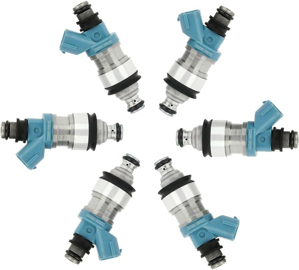 Fuel Injectors 4Holes Set of 6Pcs Fit for Toyota for Solara 3.0L 1999-2003 for Toyota for Camry 3.0L 1994-2001 for Toyota for Avalon 3.0L 1995-1999 Replacement OEM 23250-20010