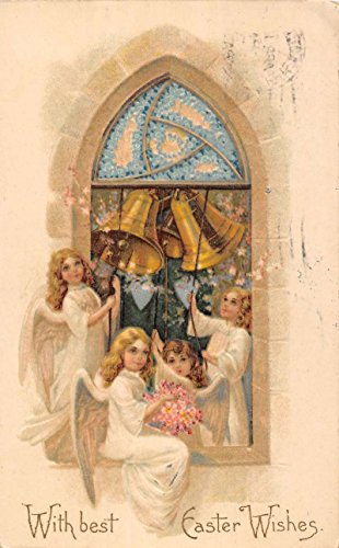 Angels Ringing Bells For Easter Religious Antique Postcard L1067 #TOP11