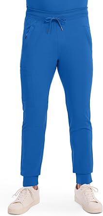 Cherokee Mens Mid Rise Jogger Scrub Pants with Zipper Cargo Pocket 360 Stretch Moisture Wicking PROTX2 Fabric - CK004A