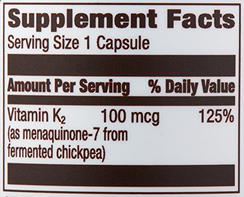 Amazon Elements Vitamin K2 100 Mcg, Vegan, 65 Capsules, 2 Month Supply (Packaging May Vary) #TOP6