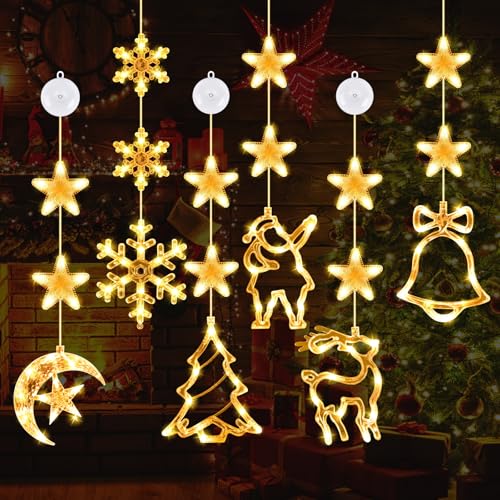 Herefun 6er Set Fensterdeko Hängend Fensterlicht, Weihnachtsdeko...