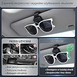 SLIAXINT 2 uchwyty na okulary samochodowe do osłony przeciwsłonecznej, czarne, uchwyty na okulary przeciwsłoneczne, 4 x 7 cm, tworzywo ABS, klips na okulary ze sprężyną, ochrona okularów