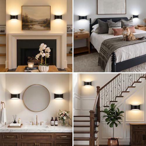 MATAMEYE Modern LED Wall Sconce Set of 2, Black Indoor Wall Lights 3CCT by MATAMEYE - Used condition - Image 6