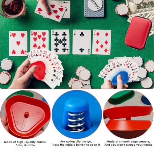 HTTDSLF 4 Stück Kartenhalter Kinder, 2 Stück Spielkarten Box, Spielkartenhalter, Kartenhalter Kinder Spielkarten, Spielkarten Etui, Kartenhalter Spielkarten, Kartenbox Spielkarten, Kartenspiel Box