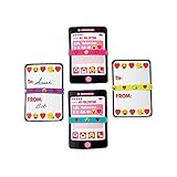 Fun Express - Valentine Emoji Bracelet Exchange for Valentine's Day - Jewelry - Bracelets - Rubber Bracelets - Valentine's Day - 24 Pieces