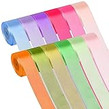 Dooozy Satinband Bänder, 12 Farben 10m 25mm Breit Geschenkband Schleifenband für Geschenkverpackung, Kunsthandwerk, Haarschleifen, Blumenstrauß, Dekoration