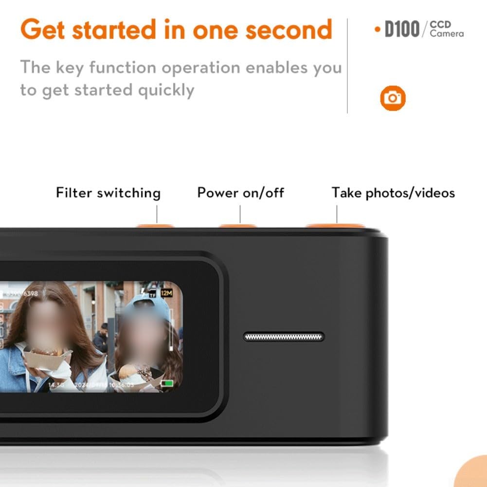per mini fotocamera digitale 1080P, retro portatile HD 12 MP, Vlog per videocamera per studenti, fotografia di viaggio, fotocamera tascabile (nero)