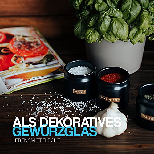 Gewürzdosen Set aus Keramik mit Korken für 150ml Inhalt