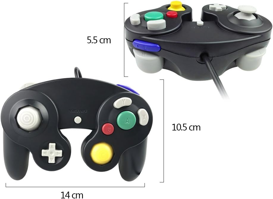 Reiso 2 Packs NGC Controllers Classic Wired Controller for Wii Gamecube(Yellow and Purple)