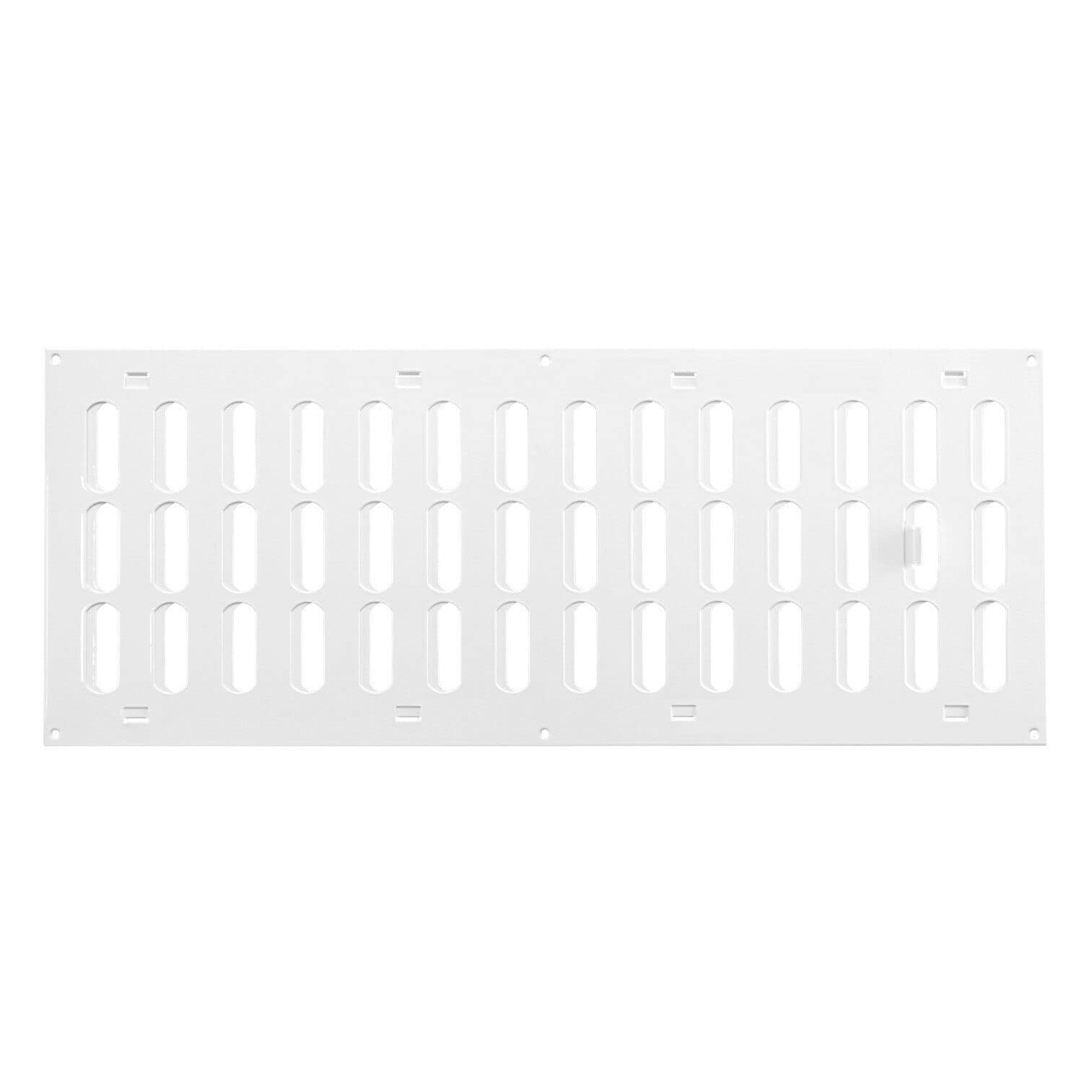 Prostko Ltd White Metal Air Vent Grille / 500Mm X 200Mm / With Adjustable Shutter/Modern Rectangular Flat Louvre Duct Cover