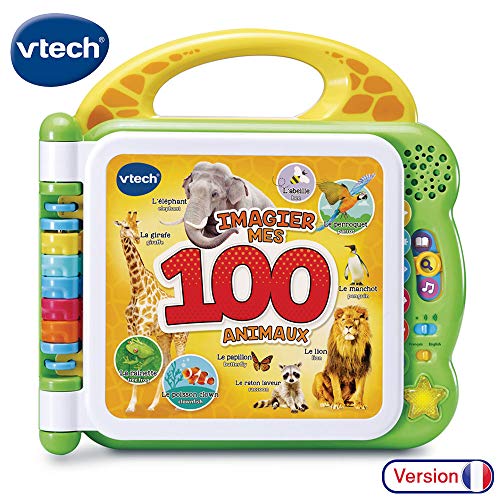 VTech - Mon Imagier des Animaux Bilingue, Livre Bébé Parlant et Interactif, Dès 2 ans - Version FR