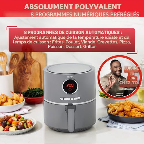 Friteuse À Air TEFAL Ultra Fry Digital EY111B15 – 4,2 L, 1400 W, 8 Programmes - vue 9