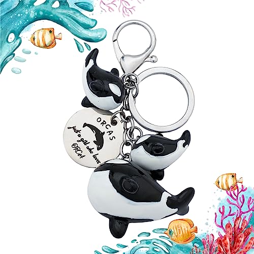 MollyQueen Orca Whale Gifts - Killer Whales Jewelry Keychain, Ocean