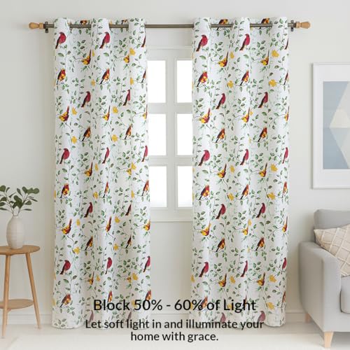 Image of HOMEMONDE Cotton Curtain Window 5 Feet Curtains Set of 2- Printed Room Darkening Curtain with Eyelets - (60 Inches, Little Wings)