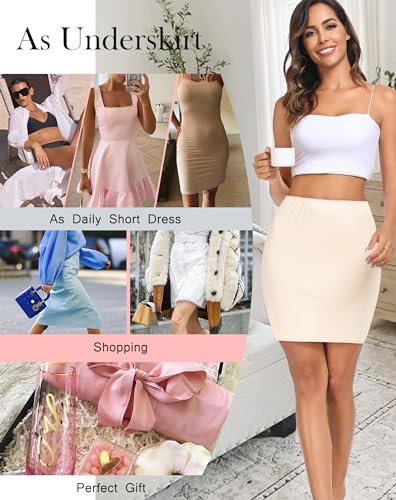 Image of Vlazom Women's Half Slip for Under Dress Short Petticoat Above Knee Under Slips for Women Under Dresses Size S-XXL