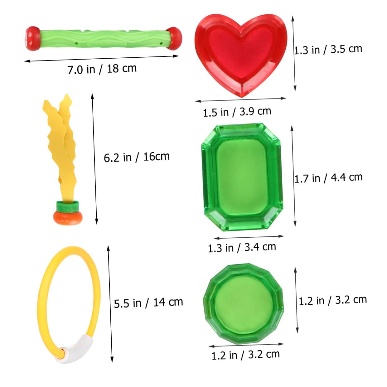 Ensemble de Jouets de Plongée 21pcs en PVC pour Piscine Anneaux, Bâtons et Pieuvres, Design Lisse et Facile à Saisir, pour Garçon et Filles Débutants en Natation Couleur Aléatoire