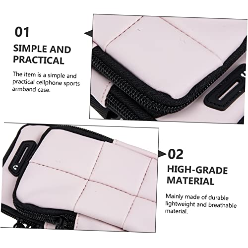 Angoily 3pcs Running Phone Arm Bag Polyester Universal Pink Mobile Phone Bag Men and Women