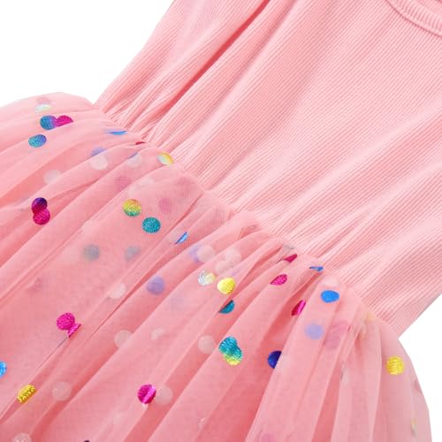 Image of GSVIBK Baby Girls Tutu Dress Sleeveless Toddler Cotton Tulle Skirt Princess Party Prom Dresses