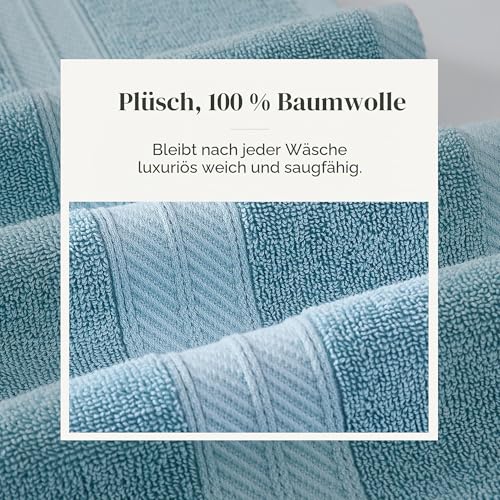 Modern Threads Trefoil Filigranes 6-teiliges Wende-Handtuch-Set, gefärbt, Jacquard, Badetücher, Handtücher und Waschlappen… – Ansicht 5
