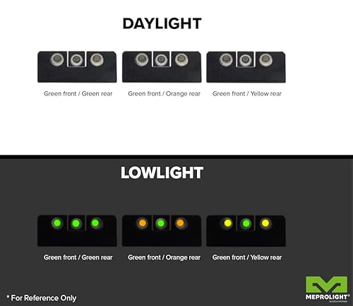 Meprolight Mepro Tru-Dot Fixed Tritium Day And Night Sights Compatible With Glock Standard Frames 17 19 20-25 28-35 37 39 42 43 48,Tritium Dots ,Orange Rear #TOP3