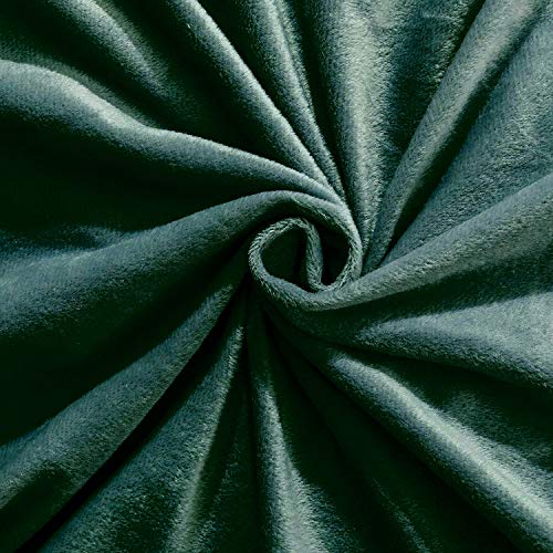 Lanqinglv Duvet Cover Set Double Bed Dark Green Crushed Velvet Flannel Thick Thermal Bedding Sets with Zipper Closure Fleecy Warm Cozy Winter Quilt Cover and 2 Pillowcases - Image 4