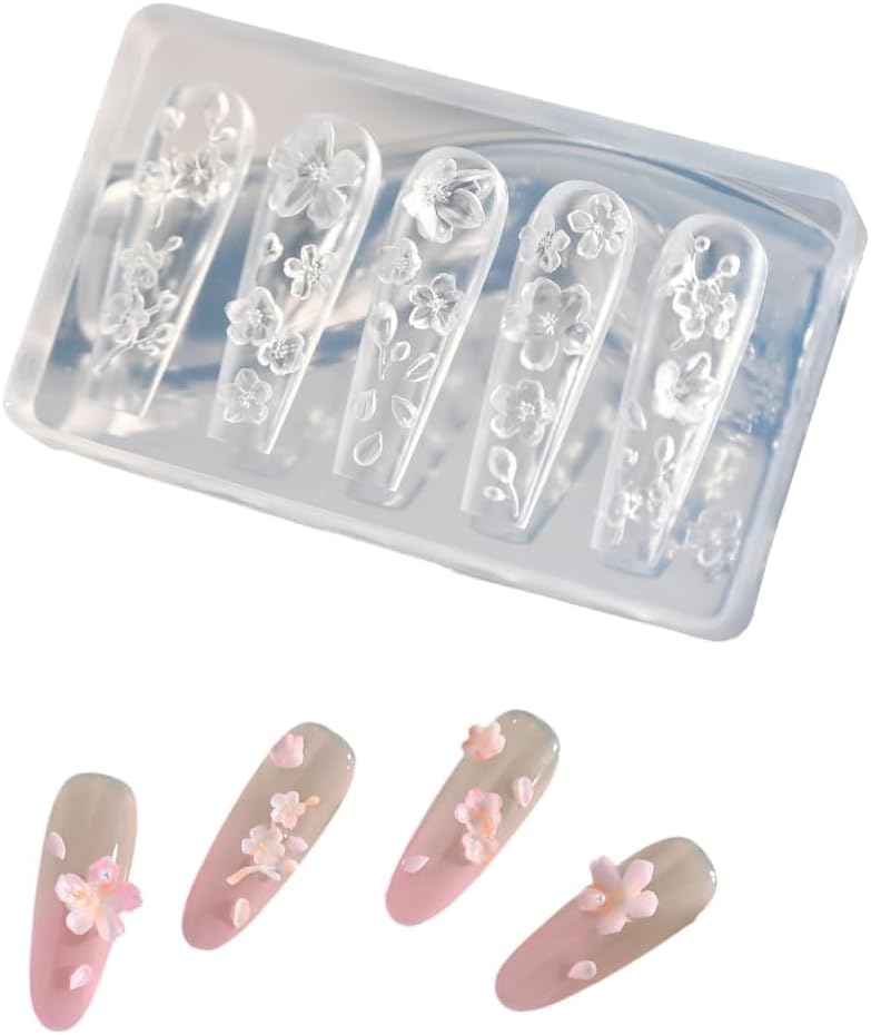 Silicone Nail Art Stamp Mold Flower Nail Stamp Mold for Professional Manicurists and Enthusiasts Jewelry Tool