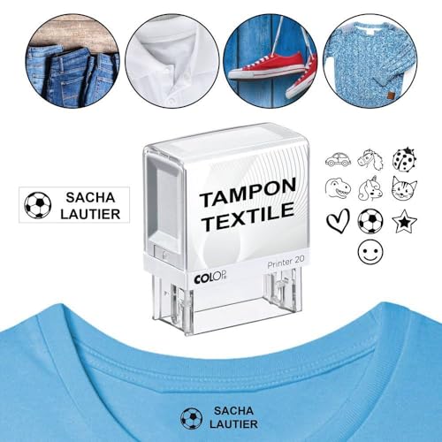 Tampon textile pour marquer les vêtements Personnalisé COLOP Printer 20 38x14mm