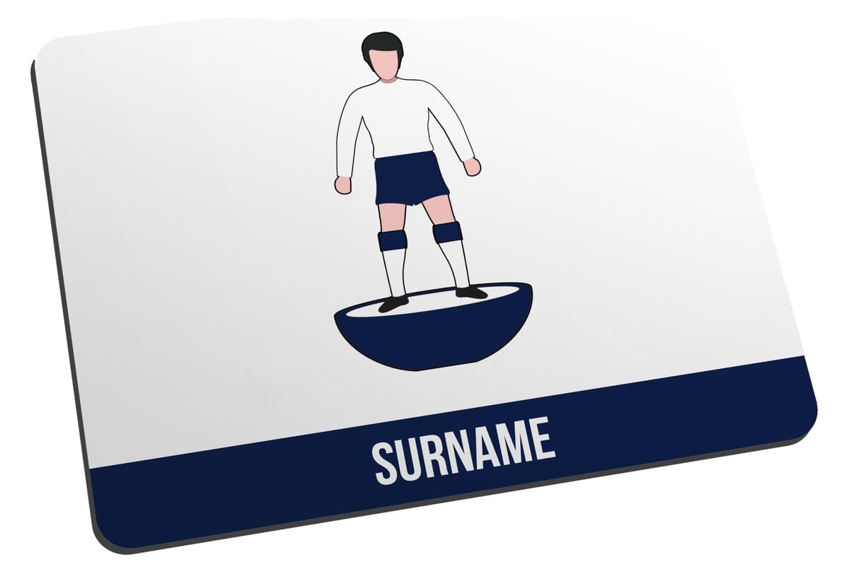 Personalised Player Figure Mouse Mat for Tottenham Hotspur fans, great for Spurs football supporters, fabric top, non slip mouse pad 5mm thick
