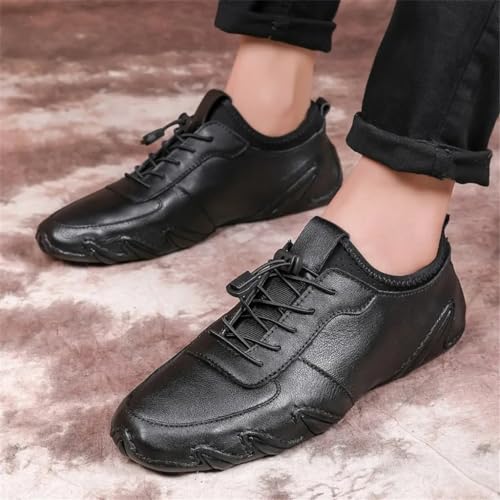 FMURY Men Shoes Men's Leather Loafers Casual Slip On Wear-Resistant Soft Bottom Dress Outdoor Business Shoes Man Flats4