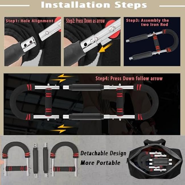 2025 Updated, Adjustable Twister Arm Trainer for Chest Enhanced, 66-110lb Adjustable Workout Equipment, Arm Workout Equipment for Muscle & Strength Training, Home Gym, Portable for Anywhere