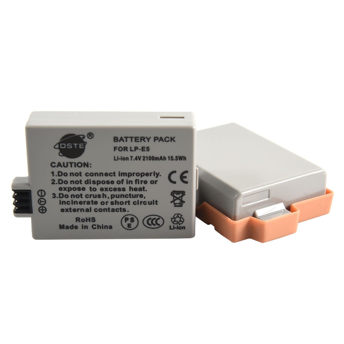 DSTE 2PCS LP-E5 Batería y Doble Cargador USB Compatible con Canon EOS 450D, 500D, 1000D, Kiss X2, X3, Rebel XS, XSi
