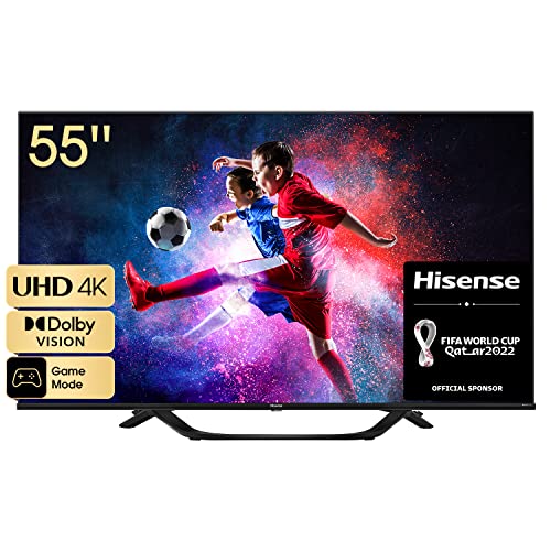 Hisense 55A63H (55 インチ) 4K UHD スマート テレビ、Dolby Vision HDR、DTS Virtual X、Disney+、Netflix、Freeview Play および Alexa 内蔵、Bluetooth、Wifi (2022 年新製品)