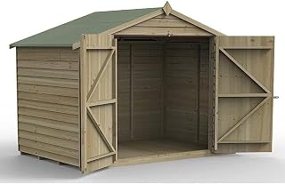 Forest 6x4 4Life Overlap Apex Shed No Window, Double Door
