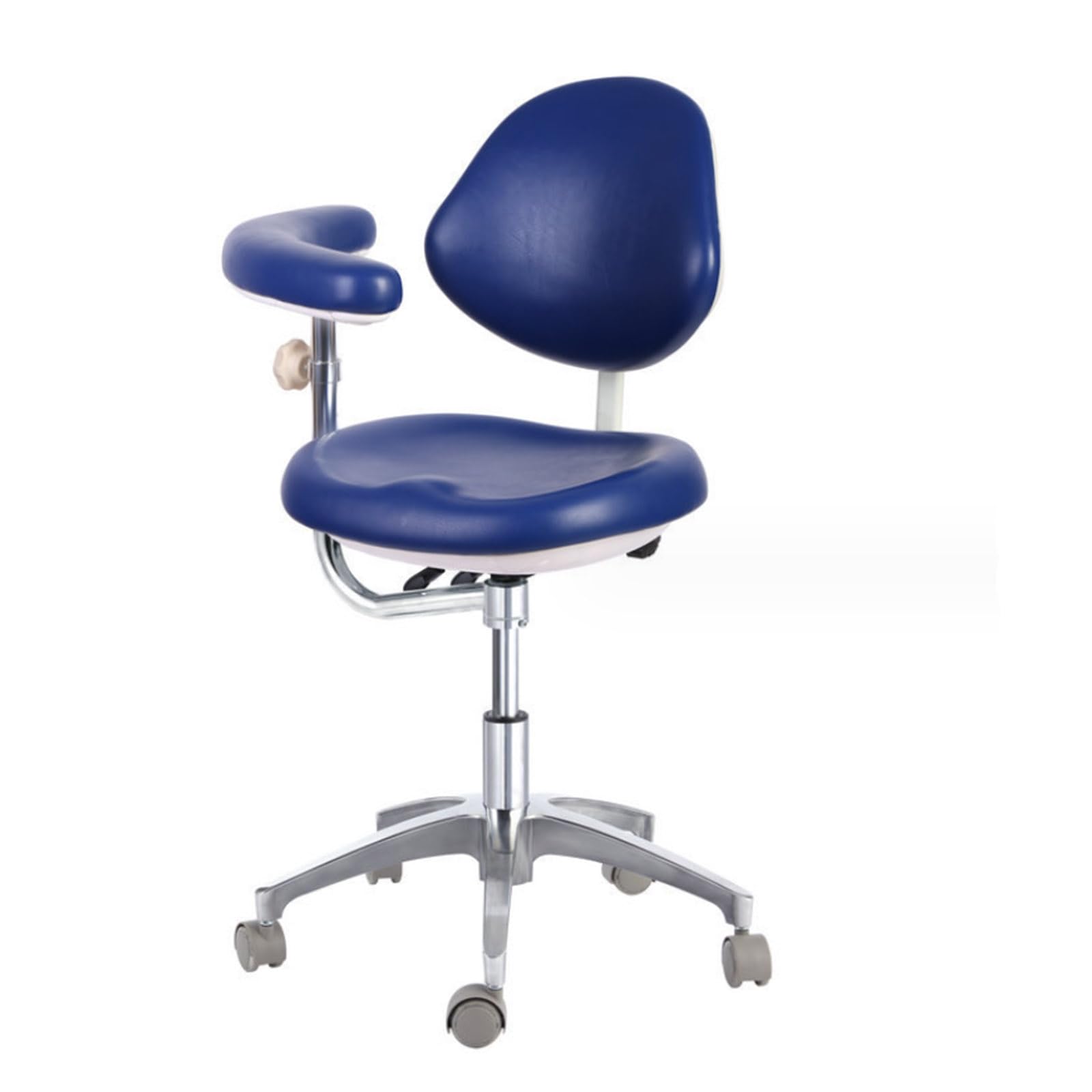 Sedia medica dentale, sedie assistente dentale con bracciolo girevole a 360 gradi sedia medico regolabile in pelle PU per cliniche, dentali, uffici, laboratori, ble