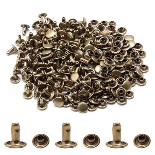 THKO Lot de 100 rivets en cuivre antique 8 x 8 mm pour cuir, sacs, meubles, double face en fer plaqué électrique, bricolage, bricolage, 8 mm de diamètre,...