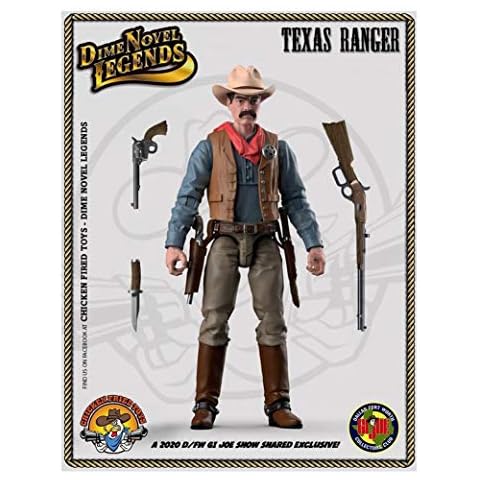 Dime Novel Legends 1/18 Scale (4" Tall) Old west Action Figure Texas Ranger (1872) Cover