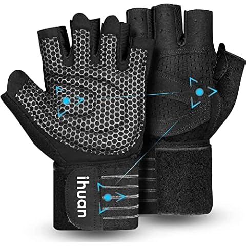ihuan Ventilated Weight Lifting Gloves with Wrist Support Cover