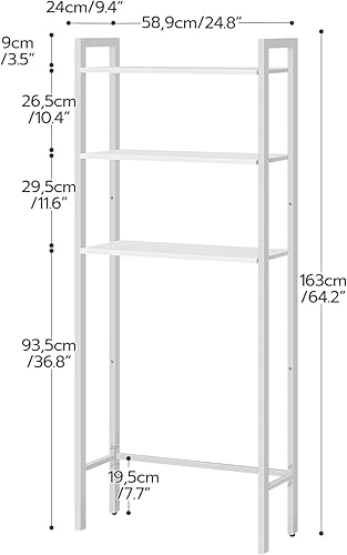 Miniatura 3 de HOOBRO Almacenamiento sobre el inodoro, organizador de baño moderno de 3 niveles, ahorro de espacio de baño con estantes multifuncionales, estante